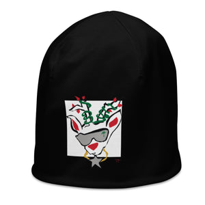 Black Run Deer MC All-Over Print Beanie