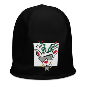 Black Run Deer MC All-Over Print Beanie