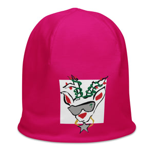 Pink Run Deer MC All-Over Print Beanie