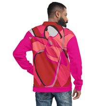 Load image into Gallery viewer, Pink Poinsettia Unisex Bomber Jacket
