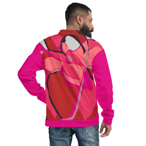 Pink Poinsettia Unisex Bomber Jacket