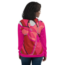 Load image into Gallery viewer, Pink Poinsettia Unisex Bomber Jacket
