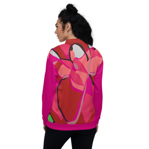 Pink Poinsettia Unisex Bomber Jacket