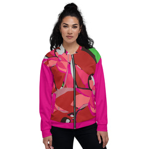 Pink Poinsettia Unisex Bomber Jacket