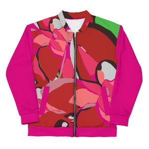 Pink Poinsettia Unisex Bomber Jacket