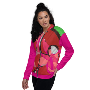 Pink Poinsettia Unisex Bomber Jacket