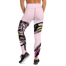 Load image into Gallery viewer, Graffiti Flower Pink Yoga Leggings
