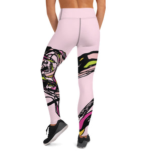 Graffiti Flower Pink Yoga Leggings