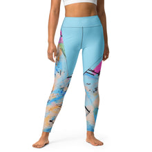 Load image into Gallery viewer, Paint Party Blue Yoga Leggings
