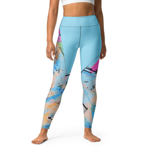 Paint Party Blue Yoga Leggings