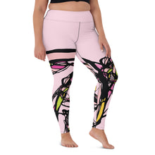 Load image into Gallery viewer, Graffiti Flower Pink Yoga Leggings
