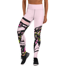 Load image into Gallery viewer, Graffiti Flower Pink Yoga Leggings
