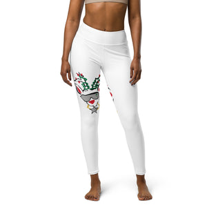 Run Deer MC White Yoga Leggings