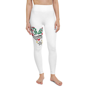 Run Deer MC White Yoga Leggings