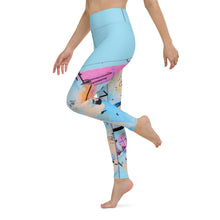 Load image into Gallery viewer, Paint Party Blue Yoga Leggings
