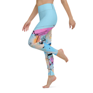 Paint Party Blue Yoga Leggings