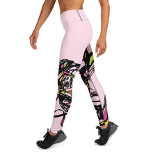 Load image into Gallery viewer, Graffiti Flower Pink Yoga Leggings
