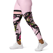 Load image into Gallery viewer, Graffiti Flower Pink Yoga Leggings
