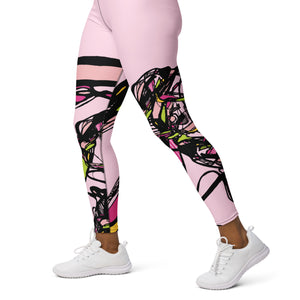 Graffiti Flower Pink Yoga Leggings