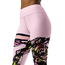 Load image into Gallery viewer, Graffiti Flower Pink Yoga Leggings
