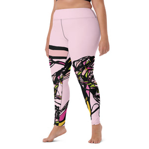 Graffiti Flower Pink Yoga Leggings