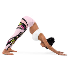 Load image into Gallery viewer, Graffiti Flower Pink Yoga Leggings
