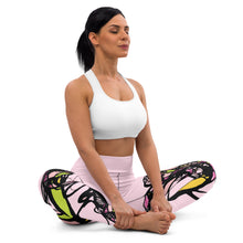 Load image into Gallery viewer, Graffiti Flower Pink Yoga Leggings
