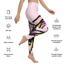 Load image into Gallery viewer, Graffiti Flower Pink Yoga Leggings
