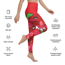 Load image into Gallery viewer, Poinsettia Red Yoga Leggings
