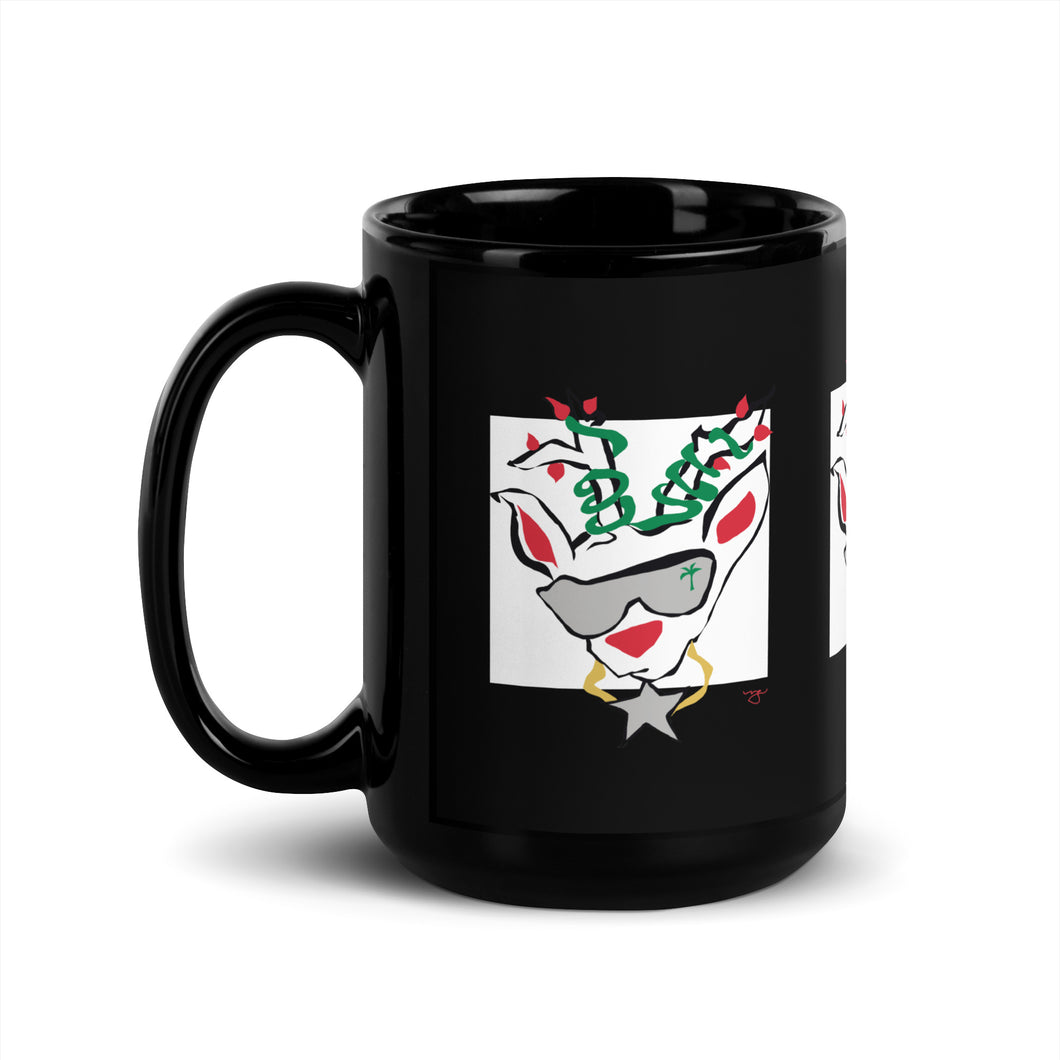 Run Deer MC Black Glossy Mug