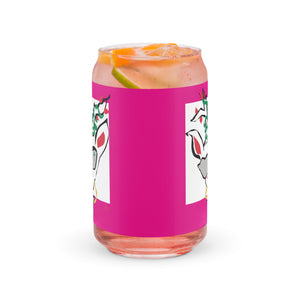 Pink Run Deer MC Can-shaped glass - SOLD INDIVIDUALLY