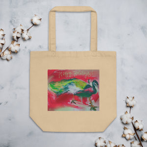 Happy Holidays Peacock Eco Tote Bag