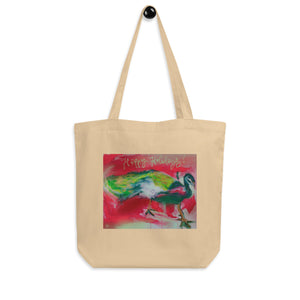 Happy Holidays Peacock Eco Tote Bag