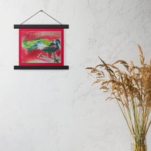 Load image into Gallery viewer, Happy Holidays Peacock Poster with hangers
