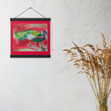 Load image into Gallery viewer, Happy Holidays Peacock Poster with hangers
