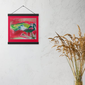 Happy Holidays Peacock Poster with hangers