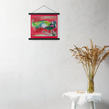 Load image into Gallery viewer, Happy Holidays Peacock Poster with hangers
