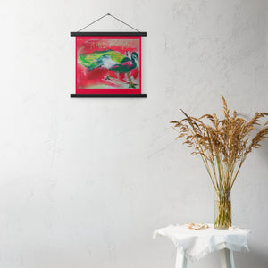 Happy Holidays Peacock Poster with hangers