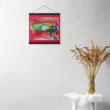 Load image into Gallery viewer, Happy Holidays Peacock Poster with hangers
