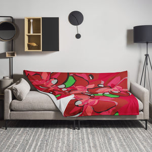 Red Poinsettia Throw Blanket