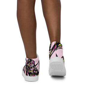 Graffiti Flower White Women’s high top canvas shoes