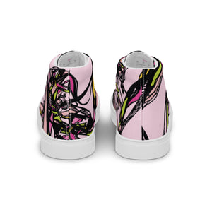 Graffiti Flower White Women’s high top canvas shoes