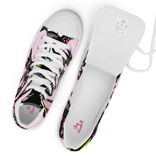 Load image into Gallery viewer, Graffiti Flower White Women’s high top canvas shoes
