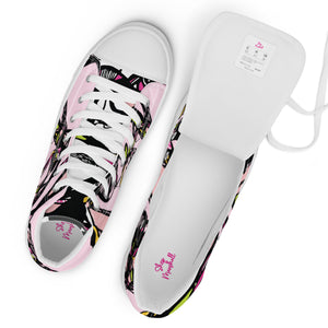 Graffiti Flower White Women’s high top canvas shoes