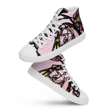 Load image into Gallery viewer, Graffiti Flower White Women’s high top canvas shoes
