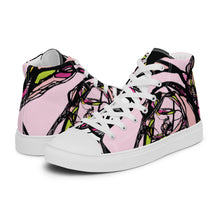 Load image into Gallery viewer, Graffiti Flower White Women’s high top canvas shoes
