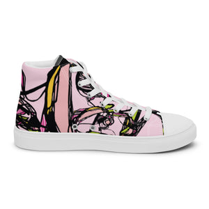 Graffiti Flower White Women’s high top canvas shoes