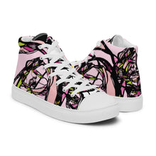 Load image into Gallery viewer, Graffiti Flower White Women’s high top canvas shoes
