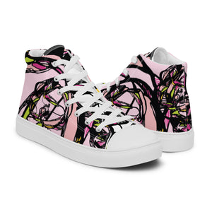 Graffiti Flower White Women’s high top canvas shoes