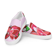 Load image into Gallery viewer, Selago Poinsettia Women’s slip-on canvas shoes
